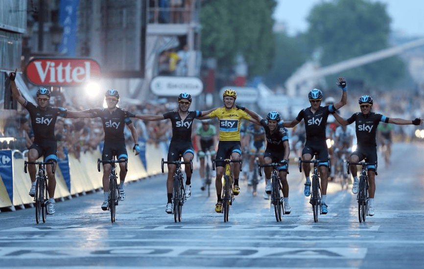 Chris Froome wins and his Sky team