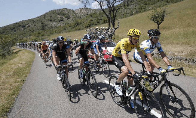 Chris Froome with his Sky train. Just another day in office.