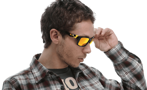 Valentino Rossi wears Oakley Jupiter Squared Signature Series.